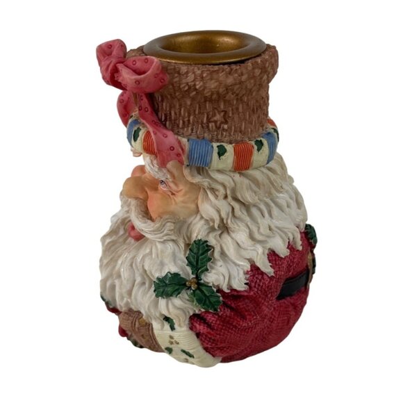 Vintage Ganz Santa Claus Head Pillar Candle Holder - Picture 3 of 11